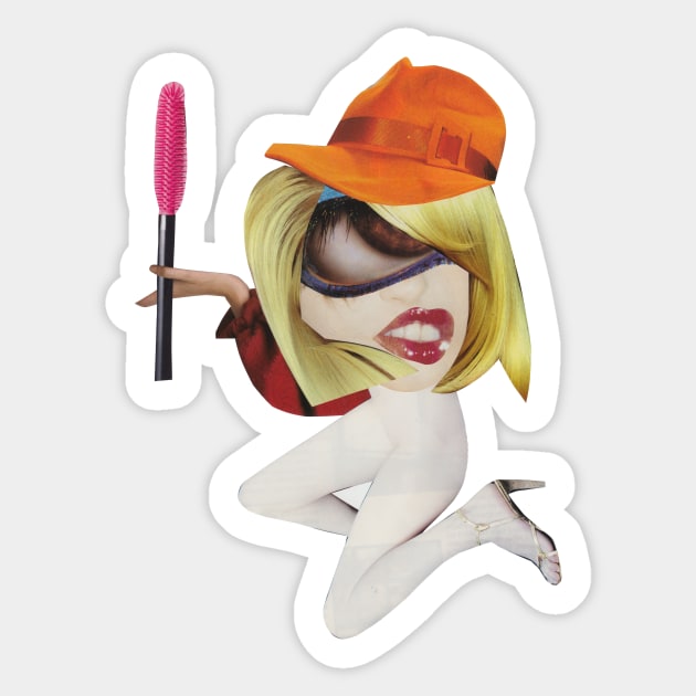 Mascara Lady Sticker by Luca Mainini